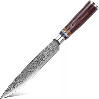 IZMAEL Damaškový kuchynský nôž Kašiwa Slicing/Hnedá 19 cm