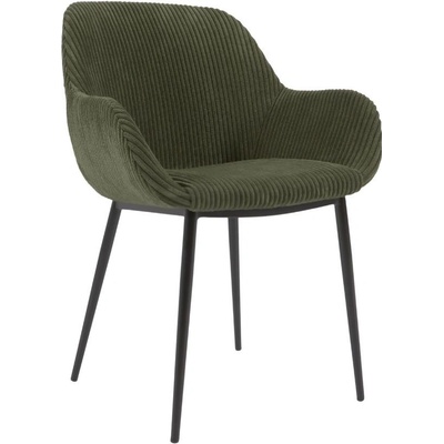 Kave Home tmavě zelená manšestrová Konna