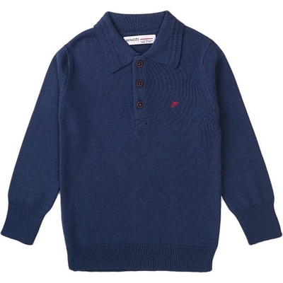Minoti tričko chlapecké Polo s dlouhým rukávem Retro 1 modrá