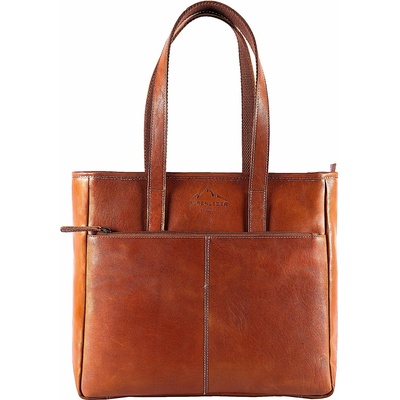 ARCO kožená hnědá-cognac taška Alpenleder hnědá cognac