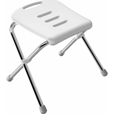 SPIRELLA Sedadlo do sprchy SITZ, skladacie, biele, chrómovaná oceľ, 47 cm, do 130 kg