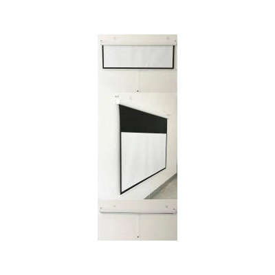 Estillo Електрически екран за стена 200 x 200 см, бял с черна рамка