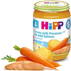 Hipp пюре Сьомга с ранни моркови и картофи - 190 г