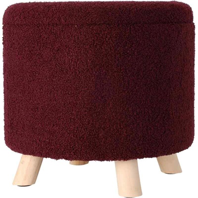 Home Styling Collection Úložný kulatý čalouněný puf TEDDY, 40 x 37 cm, burgundská burgundská