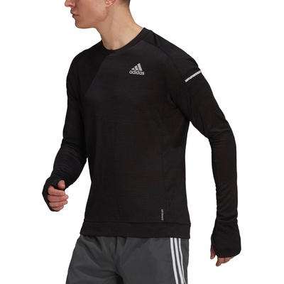 Adidas Cooler Long Sleeve Running Sweatshirt Black - XL