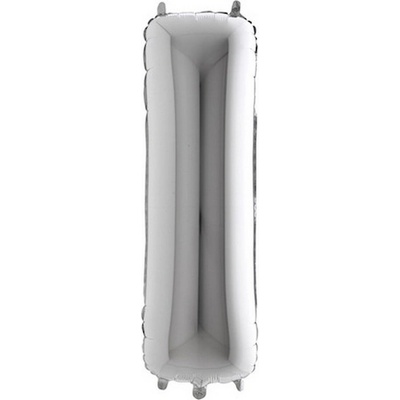 GRABO fóliový balónek PÍSMENO STŘÍBRNÉ I 102cm,40" nafukovací