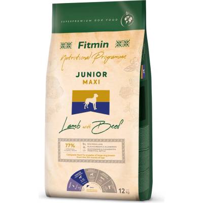 Dibaq Fitmin Maxi Junior агнешко с говеждо храна за кучета 12 kg