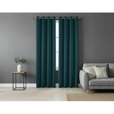 Zatemňovací závěs s kroužky "BLACKOUT" SIERRA 135x250 cm petrolejová (cena za 1 kus) Mybesthome