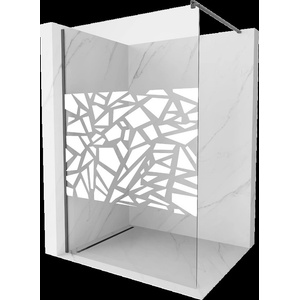 Mexen Kioto стена за душ Walk-in 130 x 200 см, бял мотив 8 мм, четка gun gray - 800-130-101-66-85 (800-130-101-66-85)