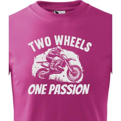 Dětské tričko Two wheels one passion Purpurová Canvas tričko Bezvatriko.cz 2412
