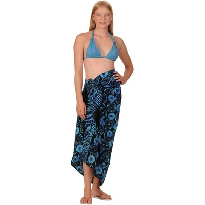Sarong BOB Batik Louka černo-tyrkysový