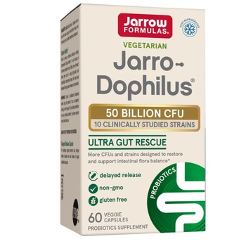 Jarrow Formulas Jarrow-Dophilus Ultra Gut Rescue, Пробиотици, 50 милиарда, 10 щама, 60 растителни капсули