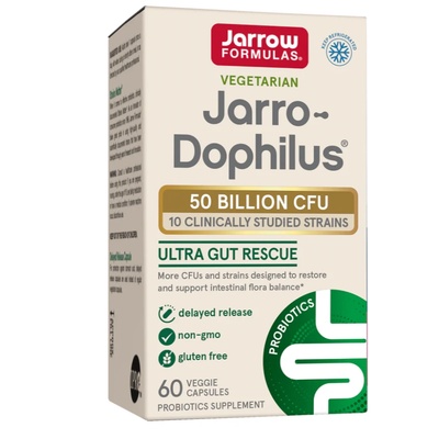Jarrow Formulas Jarrow-Dophilus Ultra Gut Rescue, Пробиотици, 50 милиарда, 10 щама, 60 растителни капсули