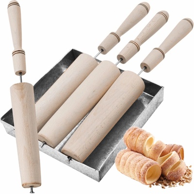 Perfect Home 10469 Rožně forma na trdelníky trdlo 16 cm 4 ks s podnosem – Zboží Dáma