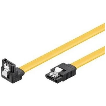 PremiumCord 0,2m SATA 3.0 datový kabel, 6GBs, kov.západka, 90°