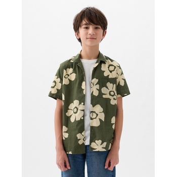 GAP Детска щампована риза GAP GAP | Zelen | Момчешки | 104-110