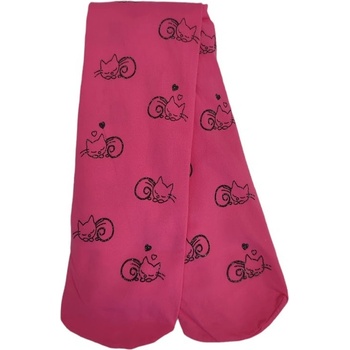 Detské pančuchy silonové 40 den vzor spiaca mačička Princessa ružová