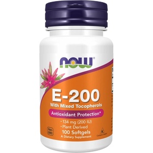 NOW Vitamin E-200 IU MT [100 Гел капсули]
