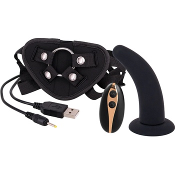 Image 1 of Seven Creations Vibration Dildo Strap-On Remote Control 5" Black