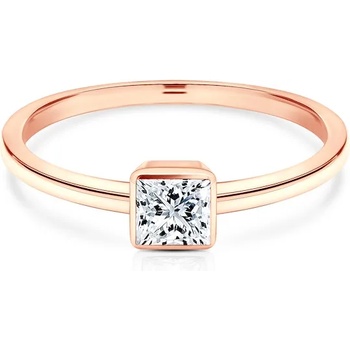 Image 1 of SAVICKI Годежен пръстен Pure: розово злато, диамант с шлифовка