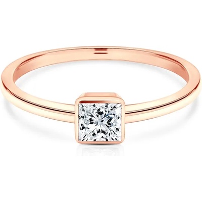 SAVICKI Годежен пръстен Pure: розово злато, диамант с шлифовка