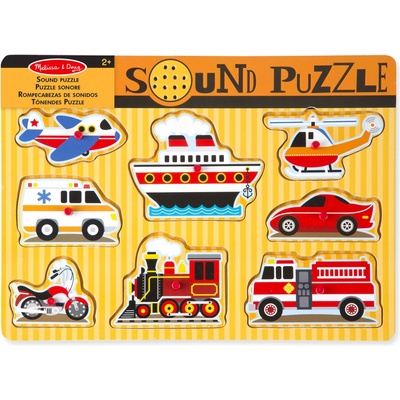 Melissa & Doug puzzle s úchytkami a zvukom dopravné prostriedky