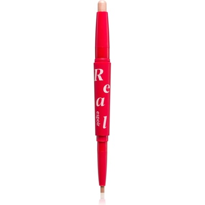 espoir Real Eye Dual Stick дълготрайни сенки за очи в молив с избелител цвят 02 Peach Beam 0.5 гр