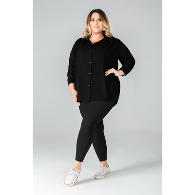 Jednofarebné pančuchové legíny QUEEN SIZE LUIZA 120 DEN Mona Onyx