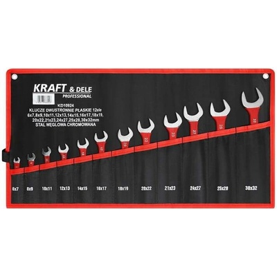 Kraft & Dele Sada oboustranných plochých klíčů 12 ks 6–32 mm KD10924