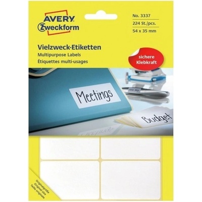 Avery Zweckform 54x35 mm, 224 etiket, bílé 3337