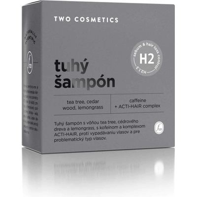 TWO COSMETICS Tuhý šampon SEBUM&HAIR LOSS CONTROL s kofeinem komplexem ACTIHAIR vůní teatree lemongrass a cedru 60 g