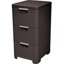Curver Rattan Style 3 zásuvky 3 x 14 l hnědá 06604-210