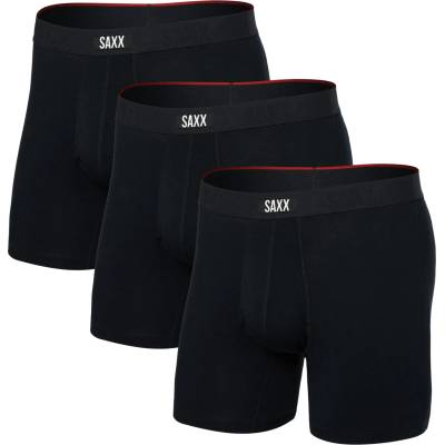Saxx Мъжко синтетично термобельо Saxx Vibe Xtra Boxer Brief Fly 3-Pack Synthetic base layer - Black (014-2281-0214)