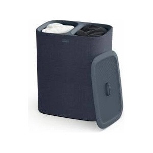 Joseph Joseph Tota - 90L Laundry Hamper with Lid, Separate Compartments with Removable Cotton Bags with Handles for Easy Carrying and Separation of Garments - Charcoal Black - 50004