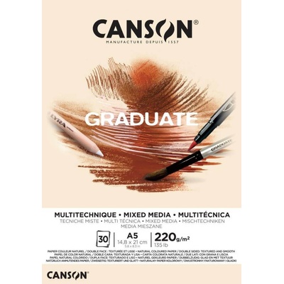 Canson Skicák Graduate Mix Media Natural 220 g m2 30 archů A5