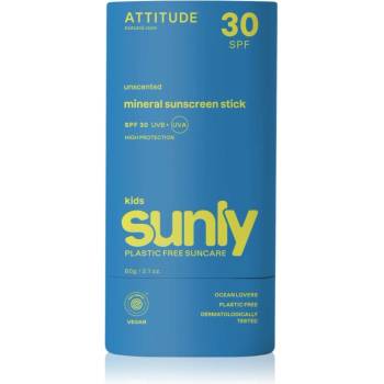 ATTITUDE Sunly Kids Sunscreen Stick слънцезащитен минерален крем в стик за деца SPF 30 60 гр