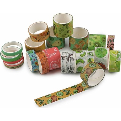 Washi ozdobná lepicí páska vintage sada - 10 mix květy