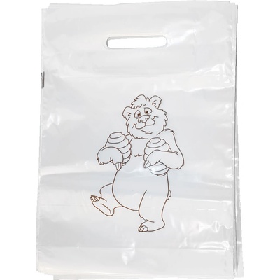Lysoň Igelitové tašky s medvědem 30×35 cm - 50 ks