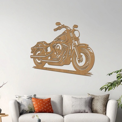 dřevo života Dřevěný obraz motorky Harley Davidson Rozměry (cm): 60x50, Zvolte barvu dekoru: Buk
