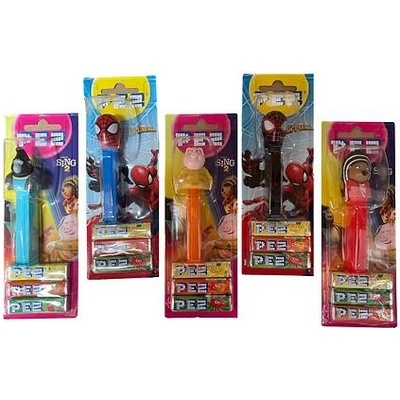 PEZ Spider Man nebo Sing 2 cukrové bonbonky 25,5 g