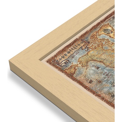 RayWorld Svět - nástěnná mapa Ray World 136 x 92 cm Varianta: mapa v dřevěném rámu, Provedení: Pegi přírodní
