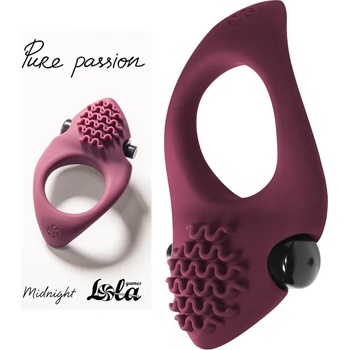Пенис ринг, вградена вибрация и релеф - Pure Passion Midnight Red (1300-02LOLA)