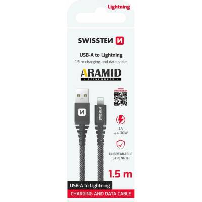 Swissten 71543010 Aramid USB / Lightning 1,5m antracit