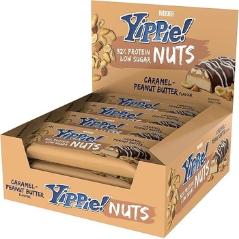 Image 1 of Weider Yippie! Nuts Caramel Peanut Butter Bars, 1x45 Grams/12 bars box/