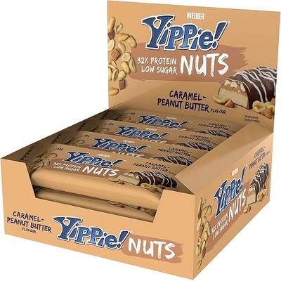 Weider Yippie! Nuts Caramel Peanut Butter Bars, 1x45 Grams/12 bars box/