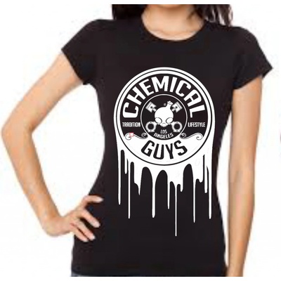 Chemical Guys Crew Shirt Dripping WHITE Logo Women