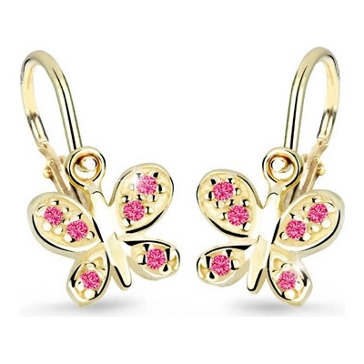 Cutie Jewellery detské náušnice zlaté C2748B Motýlik