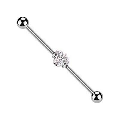 Šperky4U Industrial piercing se zirkony ID01040