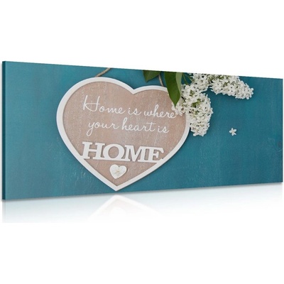 Obraz srdce s citátom - Home is where your heart is