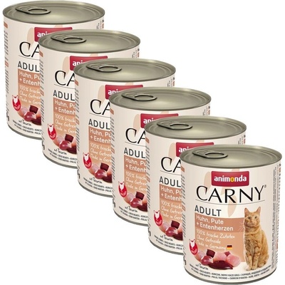 Animonda Carny Adult - Kuracie, morčacie a kačica 6 x 800 g